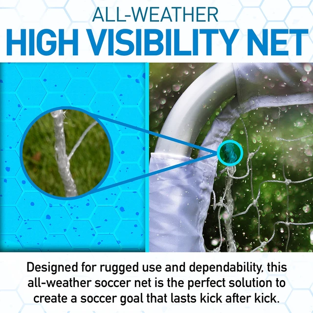 Alt view image 5 of 7 - All-Sport Steel Goal for Soccer + Lacrosse - 50" x 42" | Field Hockey + Street Hockey Play, Ground Stake Anchoring, Backyard to Neighborhood Games, Coach-Approved Durability