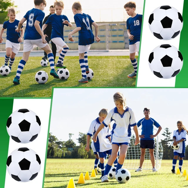 Alt view image 6 of 6 - Deflated Soccer Balls Size 5 Bulk with Pumps,White Black,24 Pcs | Christmas Operation Gifts 12 Deflated Soccer Balls with 12 Pump Needles Set for Adults Donation Charity Train Practice Game