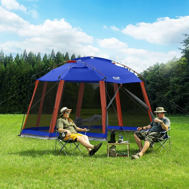 Alt view image 2 of 7 - Screen House Tent 13 x 13 Ft Screened Mesh Net Wall Canopy | Shelter Gazebos for Patios Outdoor Camping Activities