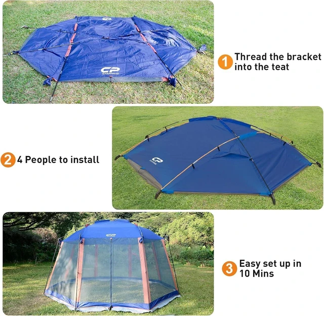 Alt view image 5 of 7 - Screen House Tent 13 x 13 Ft Screened Mesh Net Wall Canopy | Shelter Gazebos for Patios Outdoor Camping Activities