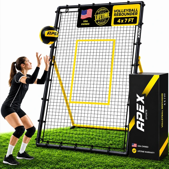 Main image of Volleyball Rebounder, Adjustable Angle 7x4 ft Bounce Back Net | Volleyball Training Equipment with Angle Customization for Practicing Volleying, Bumping, Spiking Durable & Portable
