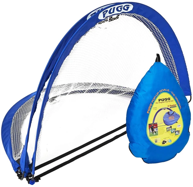Main image of 4 Foot Pop Up Soccer Goal - Portable Training Futsal Football Net - The Original Pickup Game Goal (Two Goals & Bag), Blue, 4' x 2'6" (MPX1)