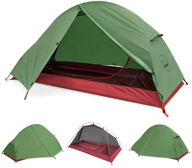 Main image of Waterproof Backpacking Tent Ultralight 1 Person Lightweight Camping Tents 1 People Hiking Tents Aluminum Frame Double Layer (Eco-Friendly Fabric) (Army Green)