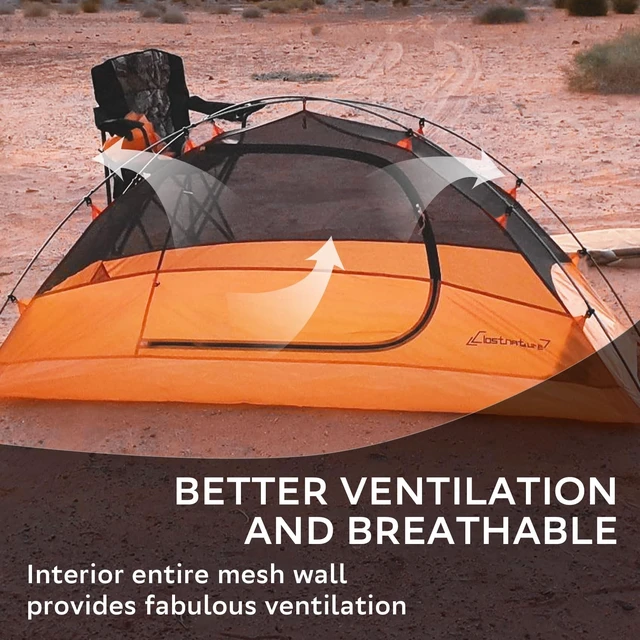 Alt view image 3 of 7 - 3 Person Lightweight Backpacking Tent, Easy Setup Tent | Aluminum Pole, PU 5000, Freestanding, Durable, Waterproof, Ultralight, Compact, 3 Man Camping Tent for Hiking Outdoor