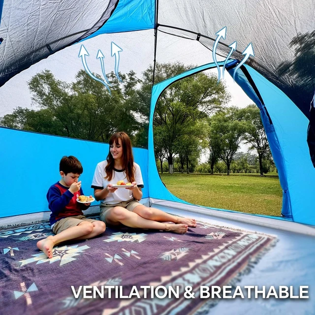 Alt view image 4 of 7 - 5/6 Person Dome Tents for Camping, Lightweight Portable Family Dome Tent, Easy Setup Waterproof Camping Tent for 3 Season, 4 Person Outdoor Tent, Blue