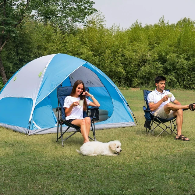Alt view image 6 of 7 - 5/6 Person Dome Tents for Camping, Lightweight Portable Family Dome Tent, Easy Setup Waterproof Camping Tent for 3 Season, 4 Person Outdoor Tent, Blue
