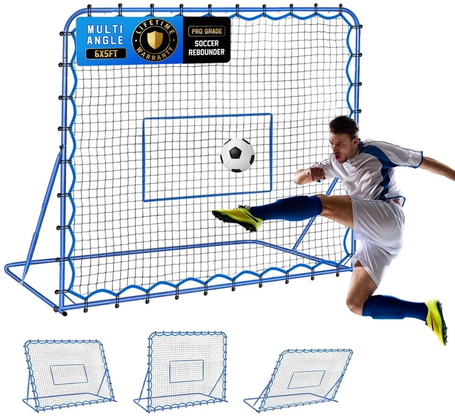 Main image of 6x5FT Soccer Baseball Rebounder Net, Volleyball Softball Rebound Pitch Back | Quick-Switch Angle Soccer Net Training for Control, Passing Practice