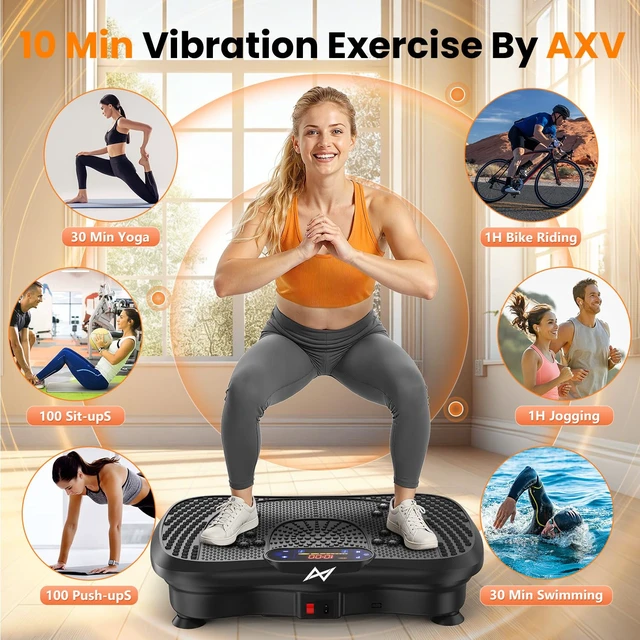 Alt view image 2 of 7 - Vibration Plate Exercise Machine Fitness Platform Body Vibrating Board | Powerful 200W Oscillating 120 Level Curved Design Shake Plate for Lymphatic Drainage Recovery Whole Body Toning With Handles