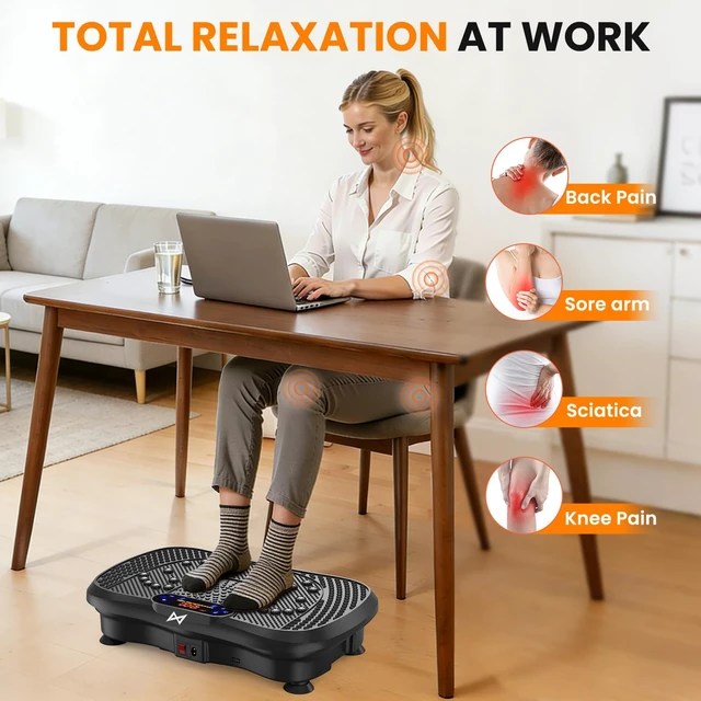 Alt view image 5 of 7 - Vibration Plate Exercise Machine Fitness Platform Body Vibrating Board | Powerful 200W Oscillating 120 Level Curved Design Shake Plate for Lymphatic Drainage Recovery Whole Body Toning With Handles