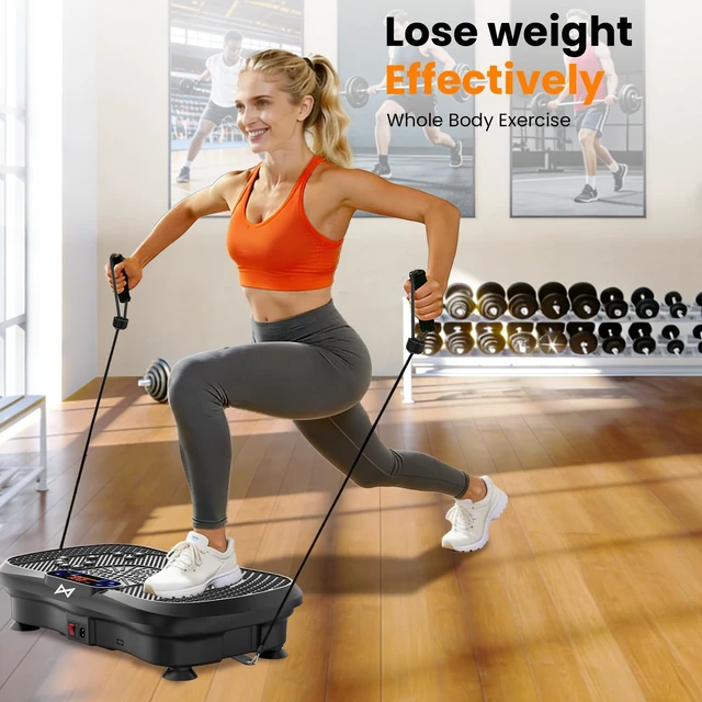 Alt view image 6 of 7 - Vibration Plate Exercise Machine Fitness Platform Body Vibrating Board | Powerful 200W Oscillating 120 Level Curved Design Shake Plate for Lymphatic Drainage Recovery Whole Body Toning With Handles