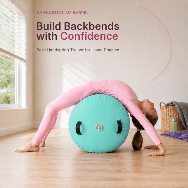 Alt view image 2 of 7 - Gymnastics Barrel Air Roller Tumbling Equipment Back Handspring Trainer Backflip Trainer Inflatable Tumbling Barrel Octagon for Backbend Walkover Cheer Tumble Track Home Gymnastics Equipment