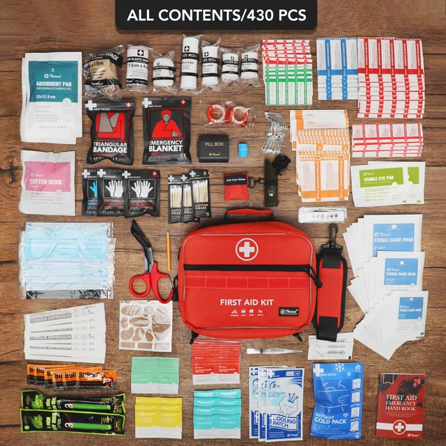 Alt view image 4 of 7 - 430 Piece First Aid Kit, Well-Organized Water-Resist Reflective Portable