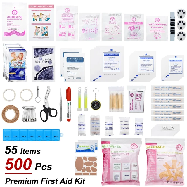 Alt view image 3 of 6 - Professional 500 Piece Emergency First Aid Kit for Home, Car | Large Complete First Aid Kit for Travel, Camping, Truck, Hiking, Sports, Office, Vehicle & Outdoor Emergencies