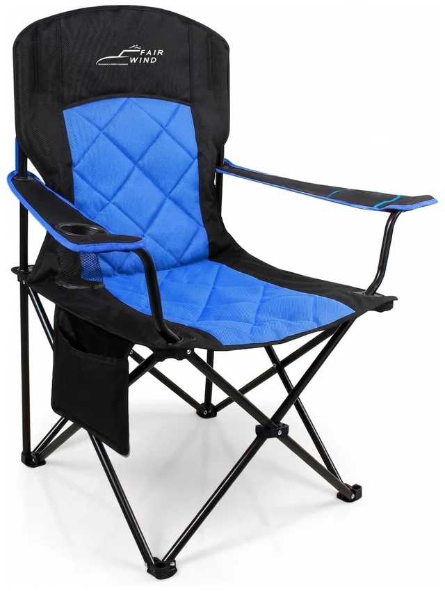 Main image of Padded Oversized Camping Chair with Lumbar Support for Adults | Diamond-Quilted, Heavy Duty, No-Slip Adjustable Armrests, Convenient Storage, Tear-Proof Wide Bag, Up to 350 LBS for Outdoor
