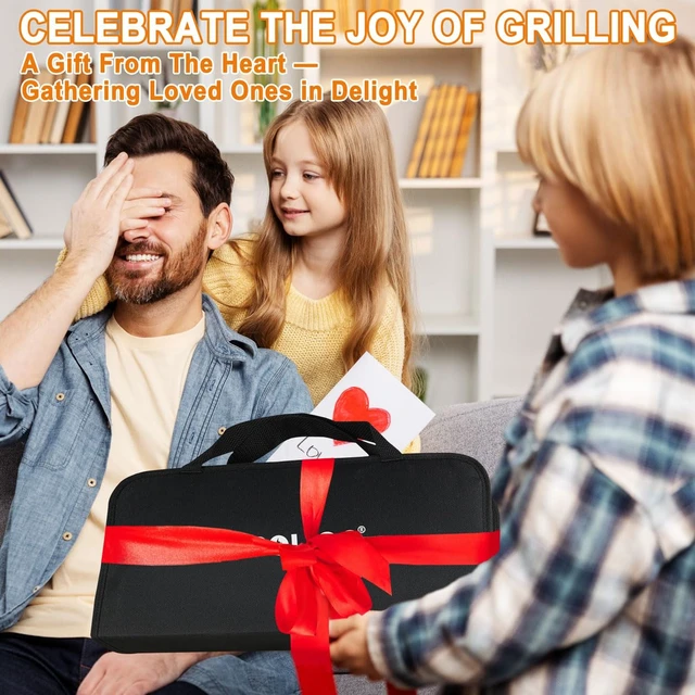 Alt view image 2 of 7 - 28Pcs Grilling Accessories in Bag with Meat Injector, Barbecue Claws, Mats, Thermometer for Smoker, Camping BBQ Grill Utensils Set Dad Gifts for Christmas Birthday Grilling Gifts for Men Silver