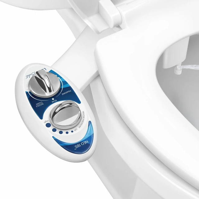 Main image of NEO 185 - Bidet Attachment for Toilet Seat, Blue | Non-Electric, Dual Nozzle, Self-Cleaning, Adjustable Water Pressure, Rear & Feminine Wash