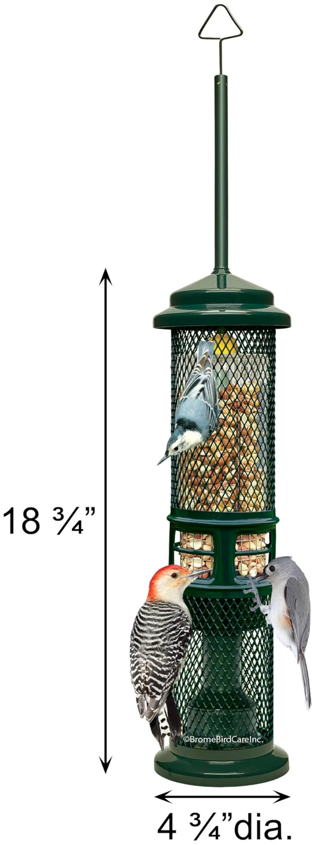 Alt view image 3 of 7 - Squirrel Buster Nut Truly Squirrel-Proof Bird Feeder | For Shelled Peanuts, Suet Nuggets, Striped Sunflower & Dried Fruit, 1.3lb Capacity with 2 Interchangeable Meshes