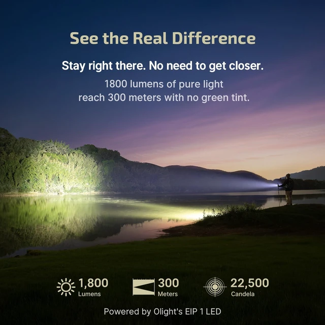 Alt view image 3 of 7 - BatonUltra EDC Flashlight Rechargeable, Bright Pocket Flash Light | 1800 Lumens, Small LED Light, Magnetic Tail Switch, Dual Charging, IPX8 Waterproof for Home, Camping, Outdoor, Olive Green