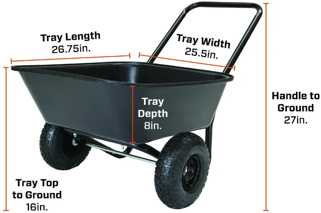 Alt view image 2 of 7 - 70019 Garden Barrow Dual-Wheel Residential Wheelbarrow Garden Cart