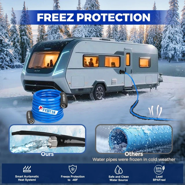 Alt view image 3 of 7 - 15FT Anti-Freeze Heated Drinking Hose RV Farm Winter Supply Line | Heated Garden Water Hose, Low Temperature Resistant to -40°F, RV Accessories for Camping, Outdoor, Livestock & Agriculture