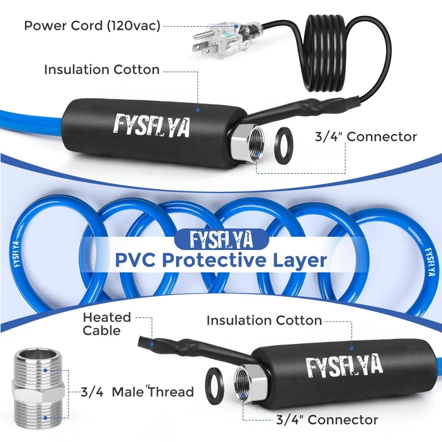 Alt view image 4 of 7 - 15FT Anti-Freeze Heated Drinking Hose RV Farm Winter Supply Line | Heated Garden Water Hose, Low Temperature Resistant to -40°F, RV Accessories for Camping, Outdoor, Livestock & Agriculture