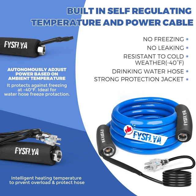 Alt view image 5 of 7 - 15FT Anti-Freeze Heated Drinking Hose RV Farm Winter Supply Line | Heated Garden Water Hose, Low Temperature Resistant to -40°F, RV Accessories for Camping, Outdoor, Livestock & Agriculture