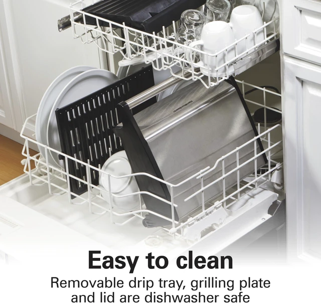Alt view image 7 of 7 - Electric Indoor Searing Grill with Adjustable Temperature Control to 450F, 118 sq. in. Surface Serves 6, PFAS-Free Removable Nonstick Grate, Stainless Steel (25360)