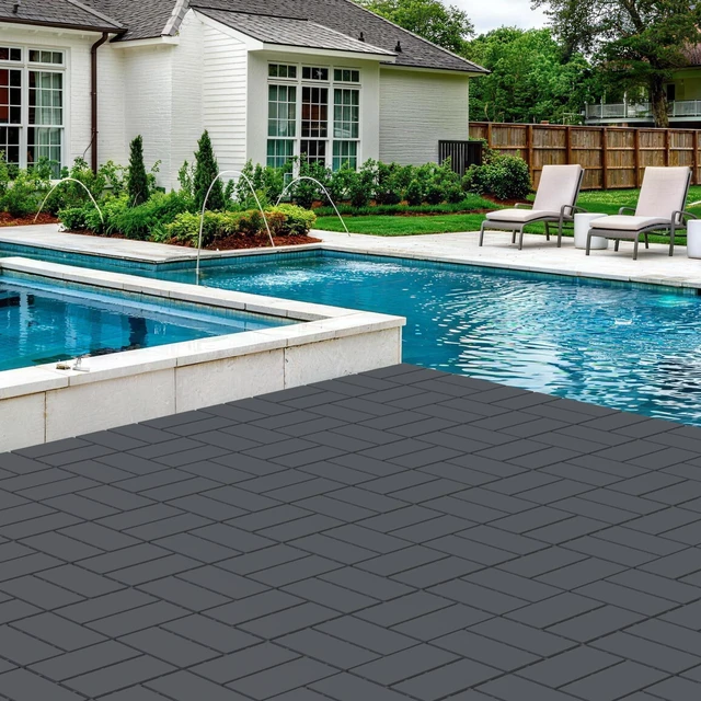Alt view image 6 of 7 - Decking Tiles 36Pcs, 12" x 12" Plastic Patio Flooring, Dark Grey | 36 sq. ft Interlocking Floor Decking Tile Waterproof Outdoor All-Weather for Garden Porch Poolside Balcony Backyard