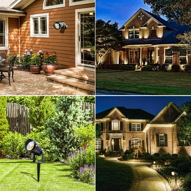 Alt view image 6 of 7 - 10W Low Voltage Landscape Lights LED Landscape Lighting with Connectors, 12V Outdoor Spotlights Yard Garden Pathway Lights, 1000LM Waterproof Warm White Light (14 Pack)