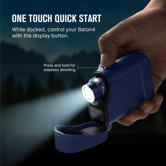 Alt view image 7 of 7 - Baton4 Premium Edition EDC Flashlight, Rechargeable Light Regal Blue | 1300 Lumens, Small Pocket LED Flash Light, with Type-C Charging Box, IPX8 Waterproof for Home, Camping, Emergencies, Outdoors
