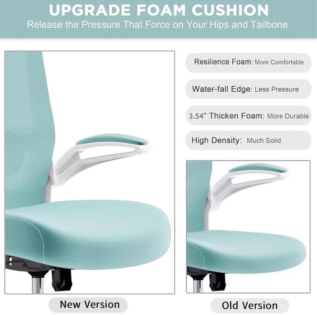 Alt view image 3 of 4 - Office Chair, High Back Ergonomic Desk Chair with Adjustable Lumbar Support and Headrest, Swivel Task Chair with flip-up Armrests for Guitar Playing, 5 Years Warranty