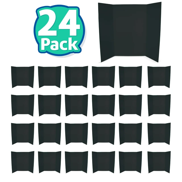 Alt view image 5 of 5 - 36 x 48 Project Boards for Presentations, Science Fair, School Projects, Event Displays and Trifold Picture Board, Proudly Made in USA - Black - 24 Pack