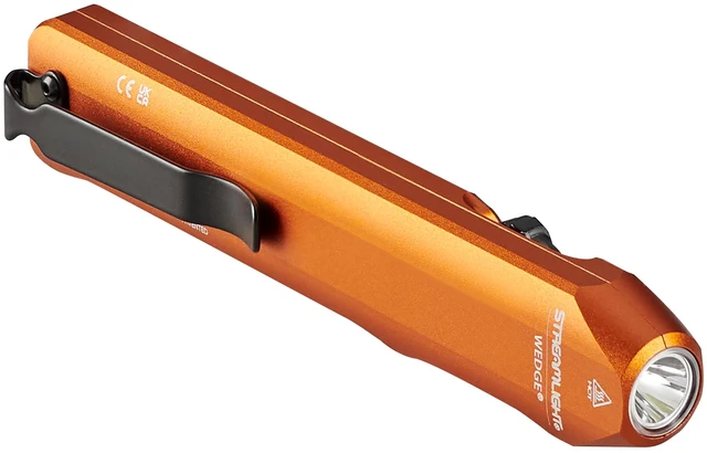 Main image of 88820 Wedge 1,000-Lumen Flat Flashlight, Orange | 300 lumens; 1,200 candela peak beam; runs up to 3.00 hours; USB rechargeable capable; IPX7 anodized aluminum construction