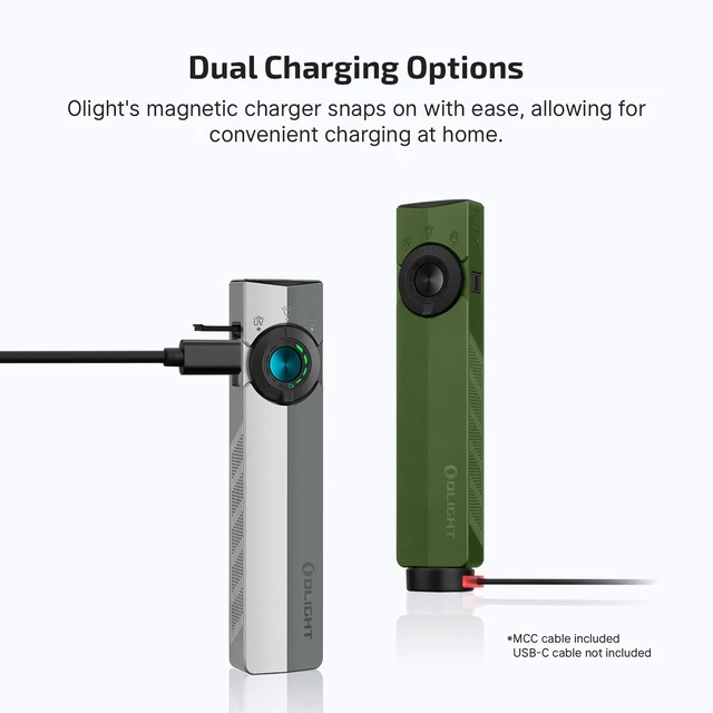 Alt view image 6 of 7 - ArkPro EDC Flat Flashlight Rechargeable, Pocket Light, OD Green CW | Green Beam, White LED, UV Flashlight, 1500 Lumens Flash Light, USB-C Magnetic, Camping Lights, Emergency Work Outdoor Home