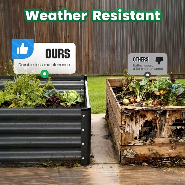 Alt view image 7 of 7 - Raised Garden Bed with Cover Galvanized Planter Box 8x4x1ft | Metal Planter Bottomless Box Kit w/ Mini Greenhouse Outdoor Clear