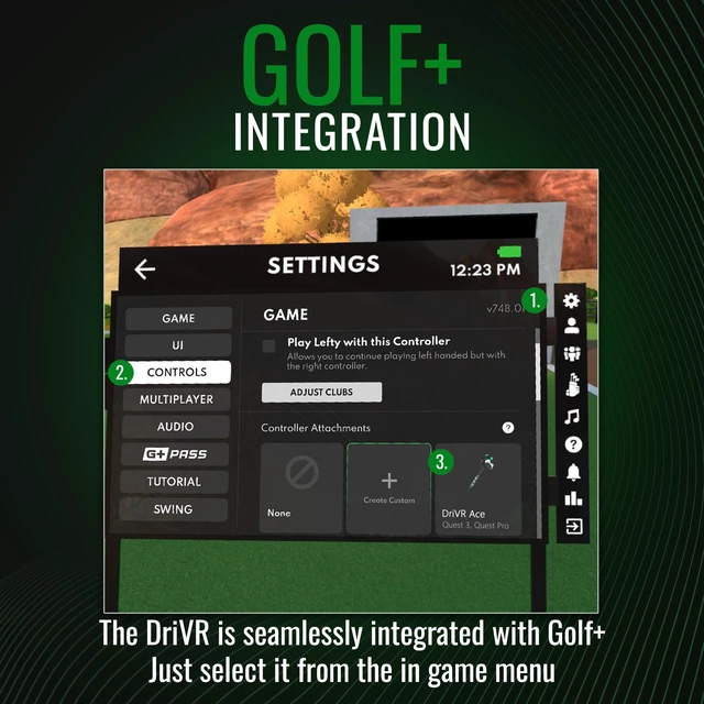 Alt view image 5 of 7 - - DriVR Ace - Golf Club for Quest - Realistic VR Golf Simulator Handle - Weighted VR Golf Club Grip for Enhanced Play