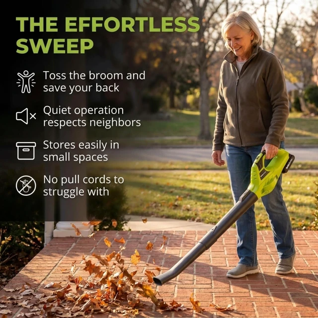Alt view image 4 of 7 - Mueller UltraStorm Cordless Leaf Blower | 2 Batteries Included for 2x Runtime, 140 MPH 20V Brushless Motor, 3.3 lb Lightweight, 2-Speed Variable, 1-Hour Fast Charge