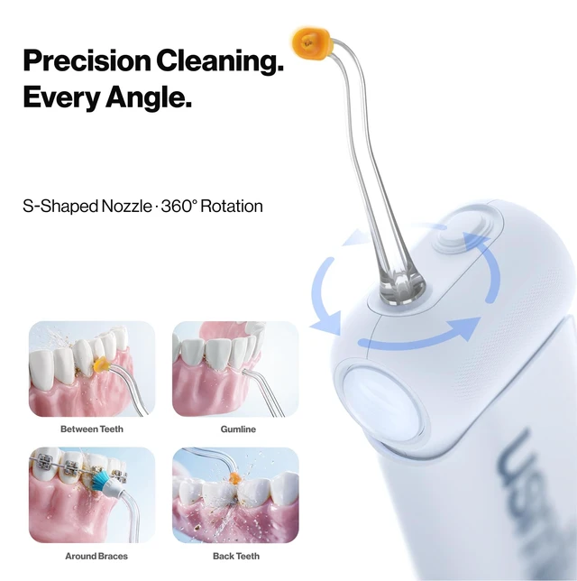 Alt view image 4 of 7 - C10 Portable Water Flosser for Travel, 95-Day Battery, IPX7, Blue | 180ml Tank, 4 Modes, 360° Nozzle, Cordless Oral Irrigator for Braces, Implants & Sensitive Teeth, Teeth Cleaner