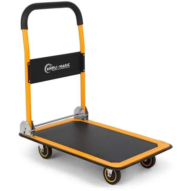 Main image of Push Cart Dolly, 330 LBS Foldable Moving Platform Hand Truck Easy Storage, 360 Degree Swivel Wheels Flat Bed Cart
