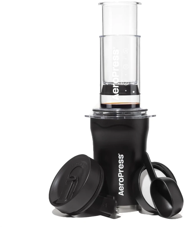 Main image of Go Plus Portable Coffee Maker Kit, Black | Small, Travel, Camping & Office, All-in-One French Press, Pour-Over & Espresso Style Manual Brewer