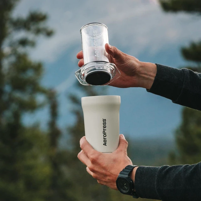 Alt view image 6 of 6 - Go Plus Portable Coffee Maker Kit, Cream | Travel, Camping & Office, All-in-One French Press, Pour-Over & Espresso Style Manual Brewer, 2 Min Brew, Less Bitterness