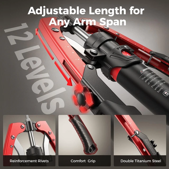 Alt view image 4 of 7 - Twister Arm Trainer, Hydraulic Power Core Twister Chest Workout Equipment, Adjustable 22-440LBS Chest Trainer for Men, 3 in 1 Chest Arm Exerciser with Ab Roller Wheel - Red