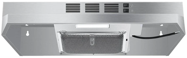 Main image of Under Cabinet Range Hood 24 inch,Ductless Range Hood Convertible Ducted, Kitchen Hood 24 inch,Stainless Range Hood with 2-speed Fan,Rocker Switch,Hard-wired Hood Vents for Kitchen