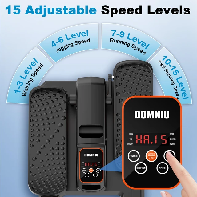 Alt view image 4 of 7 - Under Desk Elliptical Machine, Portable, 15 Adjustable Speed, Black | Electric Elliptical as Seen on TV for Seniors Adults, Quiet Electric Seated Pedal Exerciser for Home Office