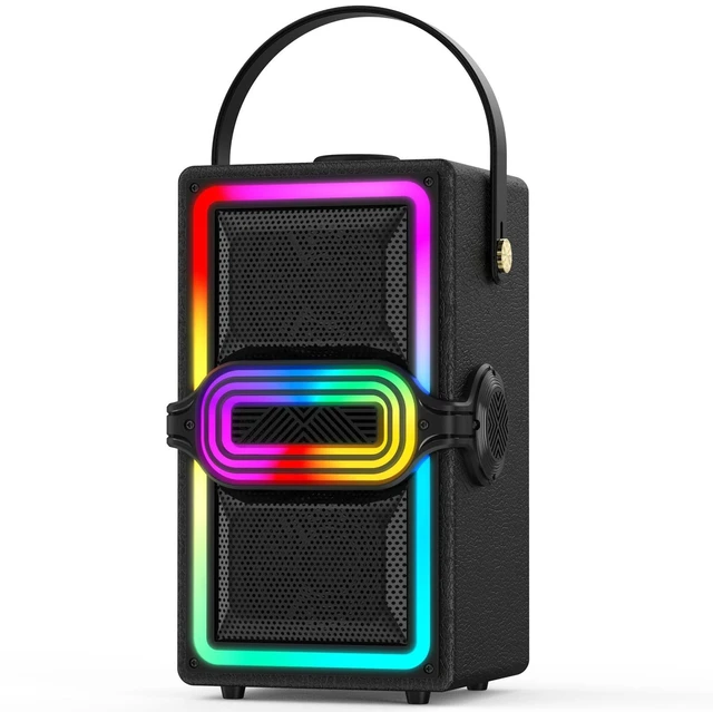 Main image of Bluetooth Speaker, 80W Peak Wireless Portable Outdoor Speakers | Deep Bass, LED Colorful Lights, Loud Stereo Sound Boombox with TWS for Home, Camping, Travel, Party