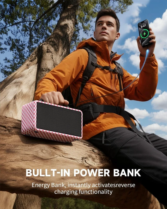 Alt view image 6 of 7 - Portable Bluetooth Speaker, 80W (Peak) Wireless TWS Speakers with Deep Bass, 20H Playtime, Stereo Loud Sound, BT5.3/ AUX/ USB/ Mic Input for Party/Outdoor/Indoor/Travel (Black)