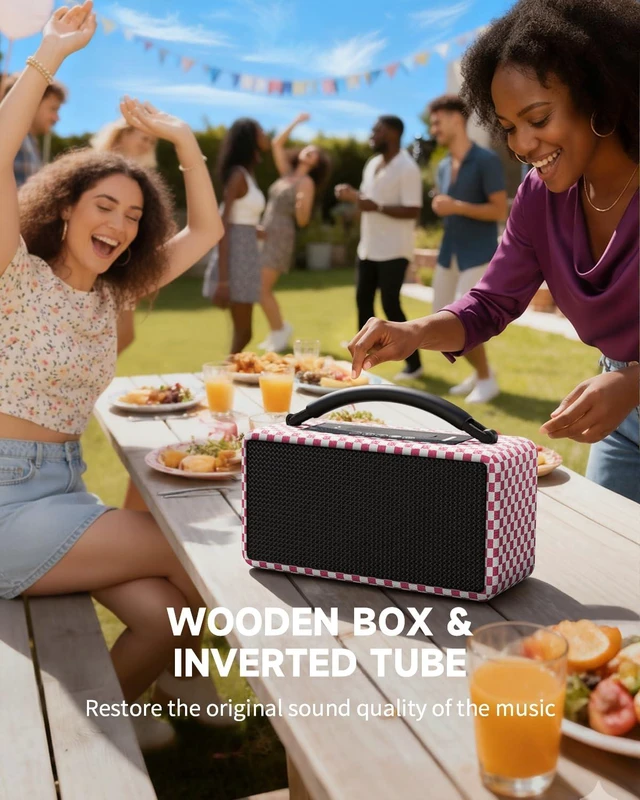 Alt view image 7 of 7 - Portable Bluetooth Speaker, 80W (Peak) Wireless TWS Speakers with Deep Bass, 20H Playtime, Stereo Loud Sound, BT5.3/ AUX/ USB/ Mic Input for Party/Outdoor/Indoor/Travel (Black)