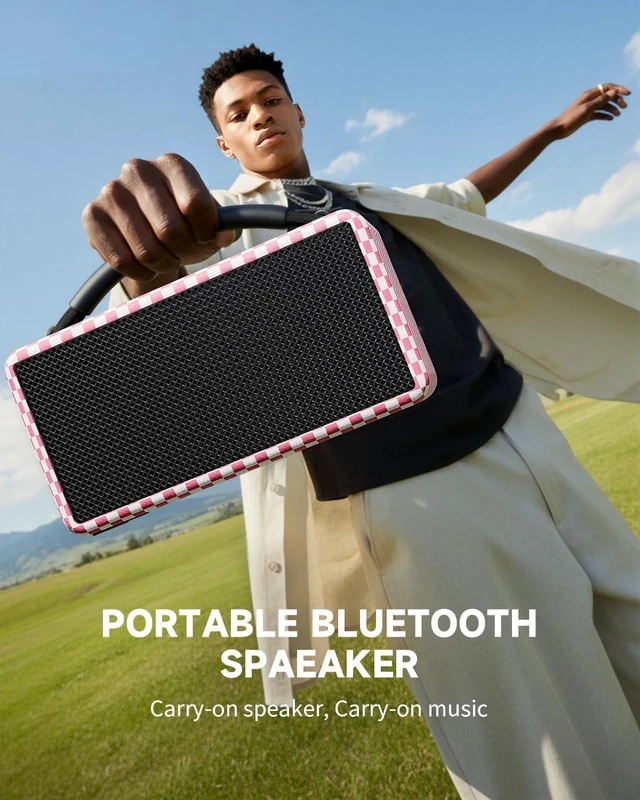 Alt view image 5 of 7 - Portable Bluetooth Speaker, 80W (Peak) Wireless TWS Speakers with Deep Bass, 20H Playtime, Stereo Loud Sound, BT5.3/ AUX/ USB/ Mic Input for Party/Outdoor/Indoor/Travel (Black)