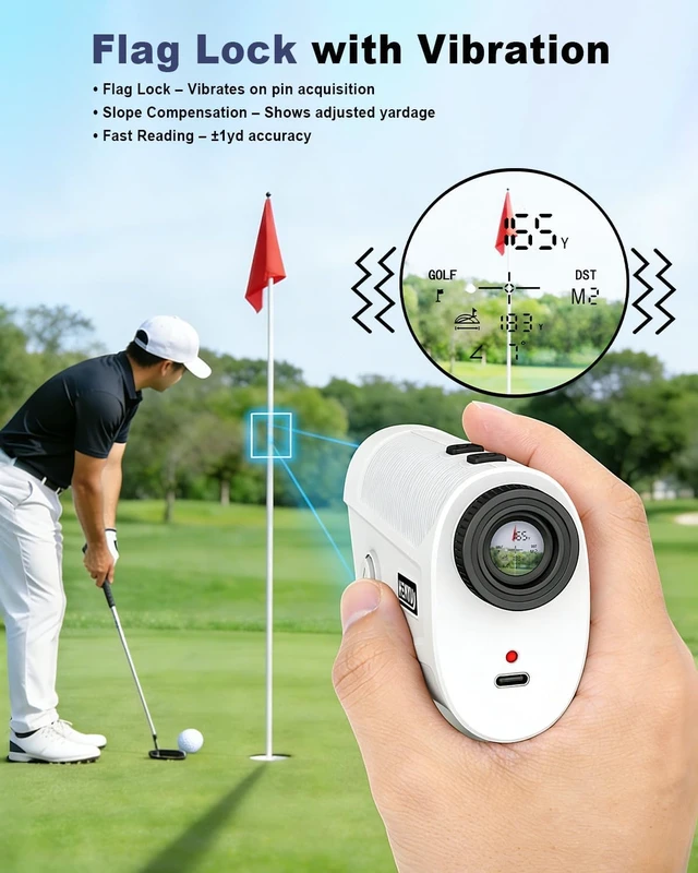 Alt view image 2 of 7 - Golf Rangefinder with Slope 1500 Yards | Laser Range Finder with Magnetic Mount, Flag Lock Vibration & 7X Magnification