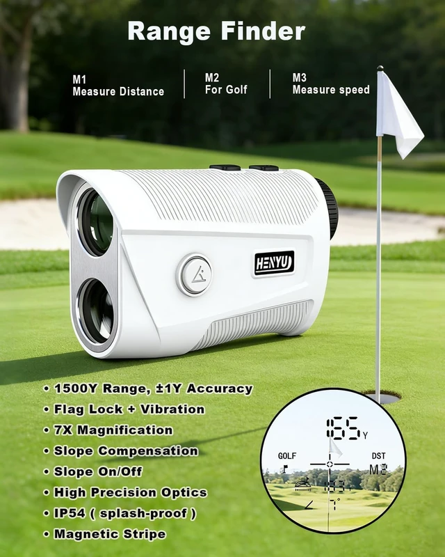 Alt view image 5 of 7 - Golf Rangefinder with Slope 1500 Yards | Laser Range Finder with Magnetic Mount, Flag Lock Vibration & 7X Magnification